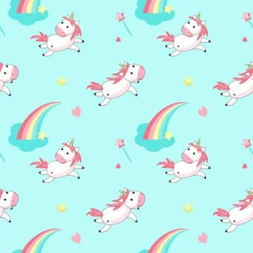 Magic unicorn vector seamless pattern 스톡 일러스트