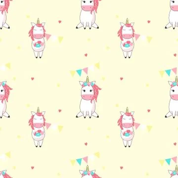 Magic unicorn vector seamless pattern Stockillustratie