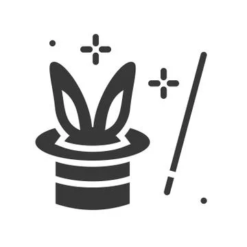 Magic vector icon, amusement park related solid style Ilustración de archivo