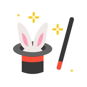 Magic vector icon, amusement park related flat style Ilustración de archivo