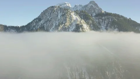 Magic view above the cloud that covered the mountain aerial footage Stock Footage 86139262