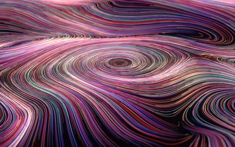 Magic vortex lines, fantasy wave pattern, 3d rendering. Stock Illustration