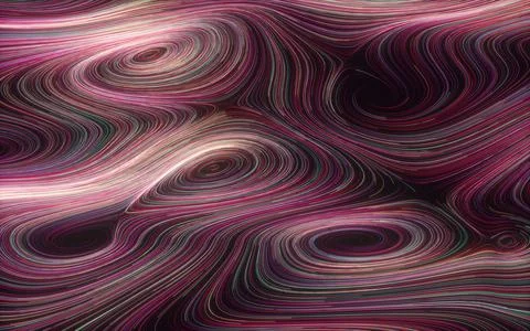 Magic vortex lines, fantasy wave pattern, 3d rendering. Stock Illustration