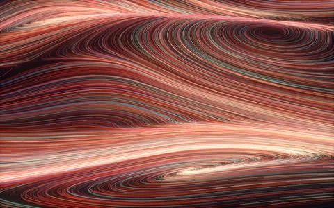 Magic vortex lines, fantasy wave pattern, 3d rendering. Stock Illustration