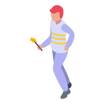 Magic wand actor icon isometric vector. Kid lesson イラスト素材