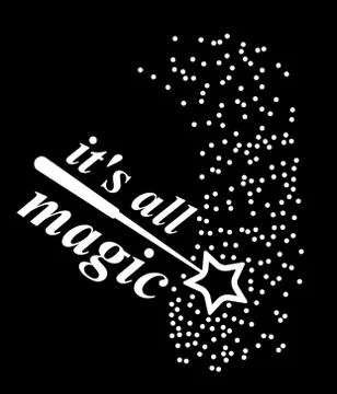 Magic wand on a black Stock Illustration