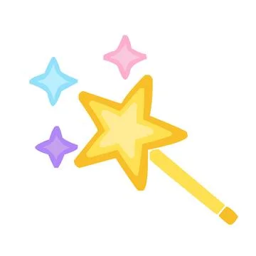 Magic Wand Cartoon Icon Stock Illustration