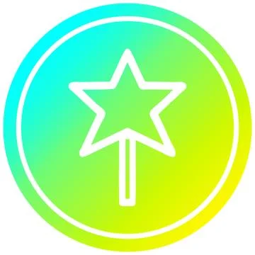 Magic wand circular in cold gradient spectrum Ilustração Stock