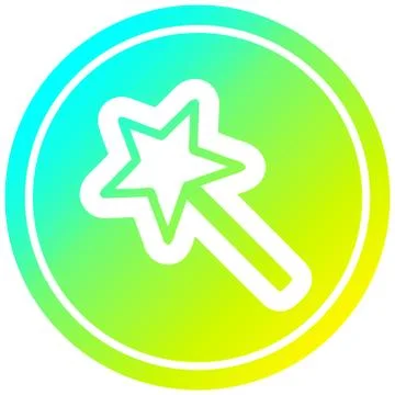 Magic wand circular in cold gradient spectrum Ilustração Stock