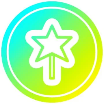 Magic wand circular in cold gradient spectrum Ilustração Stock