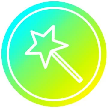 Magic wand circular in cold gradient spectrum Ilustração Stock