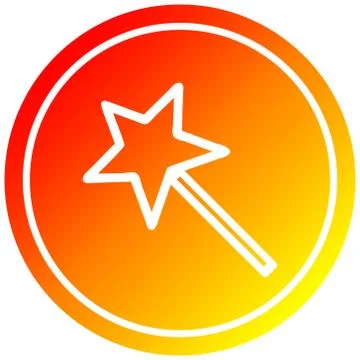 Magic wand circular in hot gradient spectrum Ilustração Stock