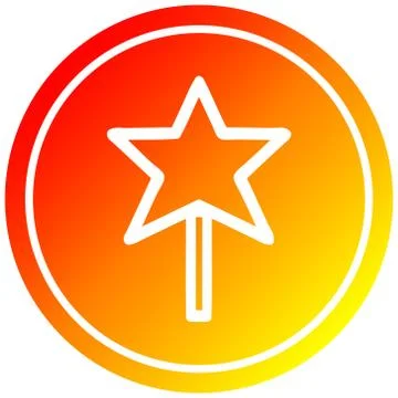 Magic wand circular in hot gradient spectrum Ilustração Stock