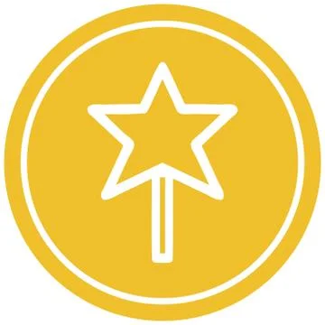 Magic wand circular icon Stock Illustration