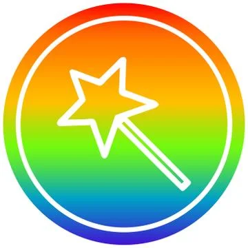 Magic wand circular in rainbow spectrum Ilustração Stock