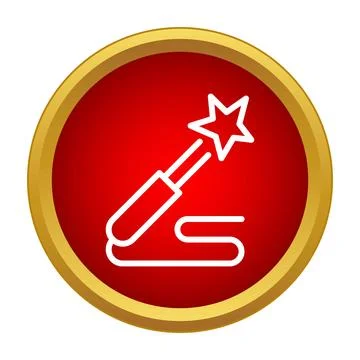 Magic wand extending a glowing star icon Illustrazione stock