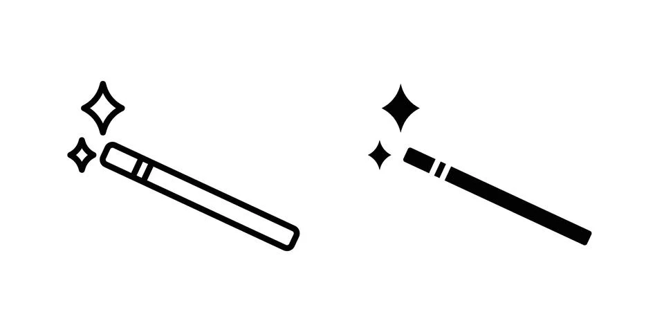 Magic wand icon concept logo design collection Stock Illustration