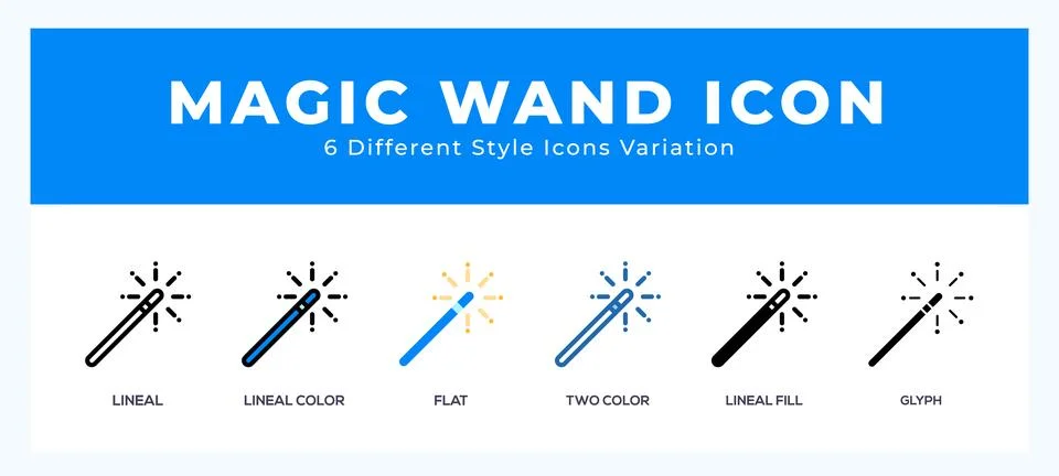 Magic wand icon in different style vector illustration. Stock Illustration
