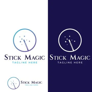 Magic wand icon logo vector illustration design template Stock Illustration