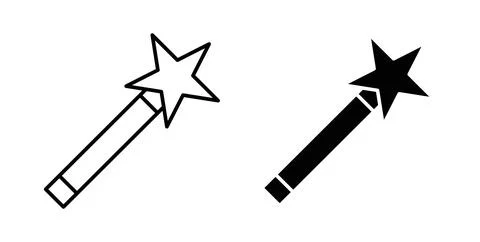 Magic wand icon symbol. Flat Vector illustration Stock Illustration