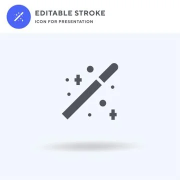 Magic Wand icon vector, filled flat sign, solid pictogram isolated on white Stock Illustration