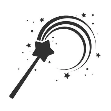 Magic Wand icon vector, filled flat sign, solid pictogram isolated on white,  Stock Illustration