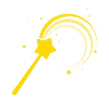 Magic wand icon vector template in yellow color. Magic wand vector icon - mov Stock Illustration