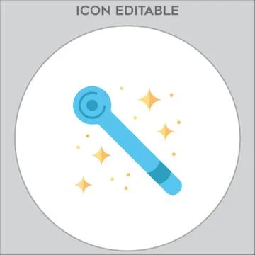 Magic wand icon vector, in trendy flat style isolated illustration Stock Illustration