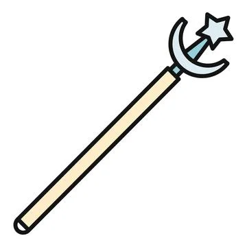 Magic wand with moon and star design Stock-Illustration
