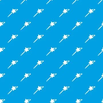 Magic wand pattern vector seamless blue Stock Illustration