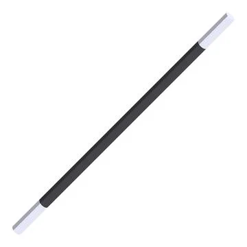 Magic wand performing a trick with silver tips on white background Stock Illustration