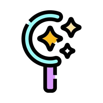 Magic wand producing sparkles and stars icon concept Stock Illustration