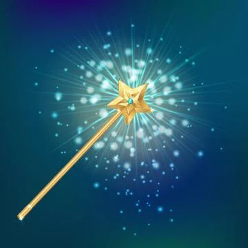 Magic Wand Realistic Background Stock Illustration