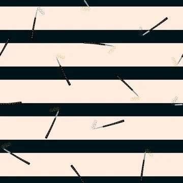 Magic wand seamless pattern. Magic background. Stock Illustration