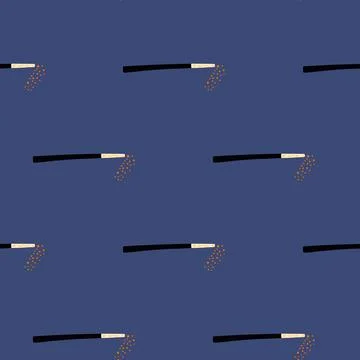 Magic wand seamless pattern. Magic background. Illustrazione stock