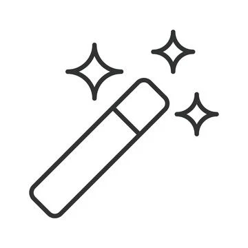 Magic wand selection tool in graphics software, icon in line design. magic wand 库存插图