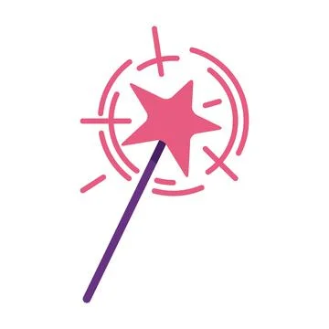 Magic wand semi flat color vector object Ilustração Stock