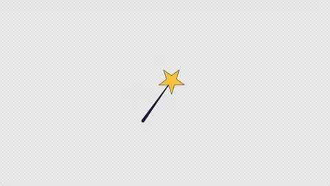 Magic wand with shining star 2D cartoon object animation Vídeo Stock 327643283