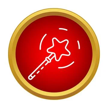Magic wand with star creating spell icon イラスト素材