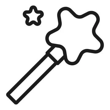 Magic wand tool icon outline vector. Digital scale Illustrazione stock