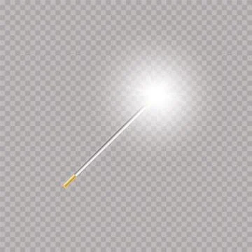 Magic wand. Vector illustration. Isolated on black transparent background. Stock Illustration
