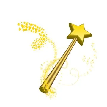 Magic wand vector illustration on white Stock Illustration