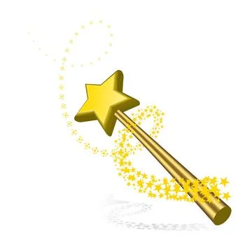 Magic wand vector illustration on white Magic wand vector illustration iso... Stock Photos