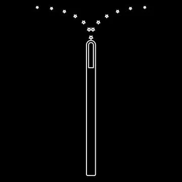 Magic wand  the white path icon . イラスト素材