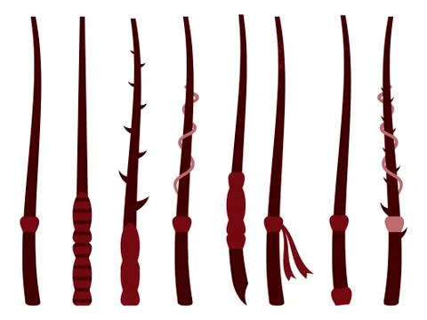 Magic wands. Magic and magical objects. Wizard tool Illustrazione stock