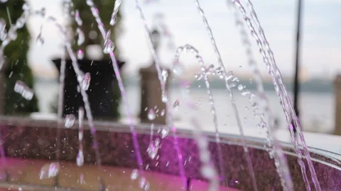 Magic water circuit and light show at the Park of the Reserve (world's biggest Stockbeeldmateriaal 123899171