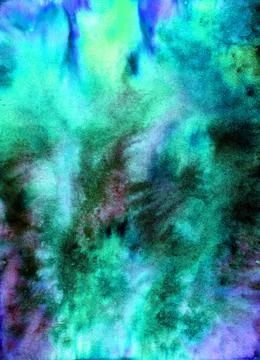 Magic watercolor background hand drawing. Drawing on paper, scanned image. Stock Illustration