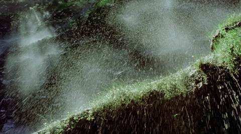 Magic Waterfall against sunlight (loopable) Stock Footage 63754365