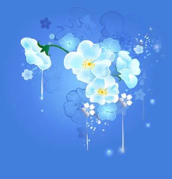 Magic white flowers Stock Illustration