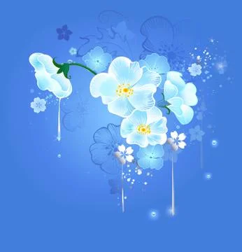 Magic White Flowers Stock Illustration